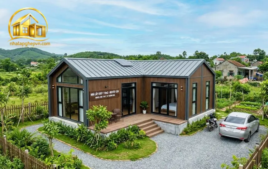 Thiết Kế Thi Công Nhà Lắp Ghép 110m2
