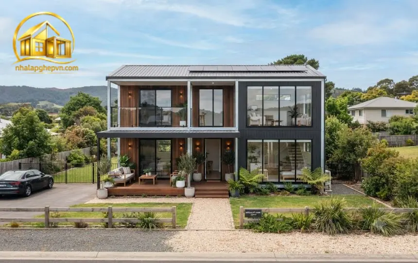 Thiết Kế Thi Công Nhà Lắp Ghép 120m2