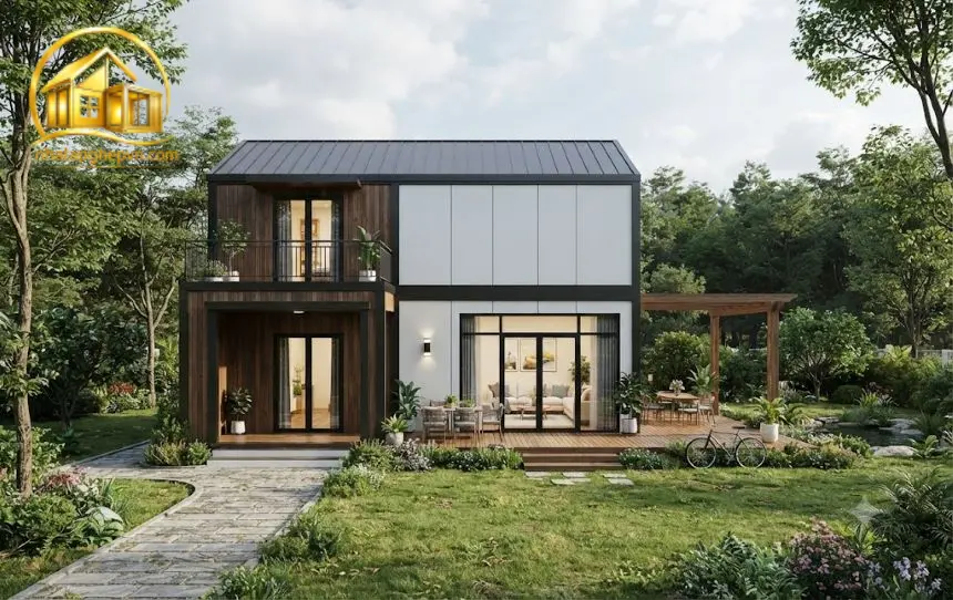 Thiết Kế Thi Công Nhà Lắp Ghép 150m2